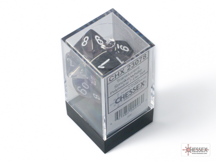 Translucent Smoke/white Polyhedral 7-Dice Set - CHX23078
